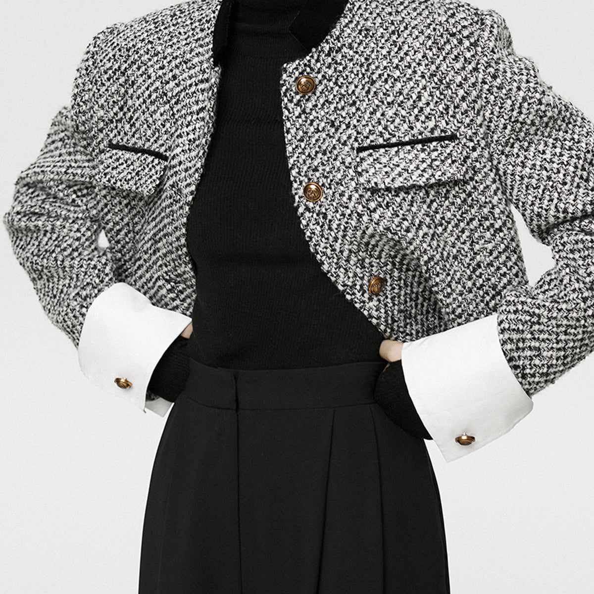 Tweed Boucle Kısa Blazer Ceket