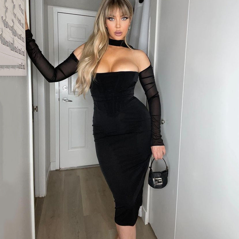 Alyia File Korse Midi Bandaj Elbise
