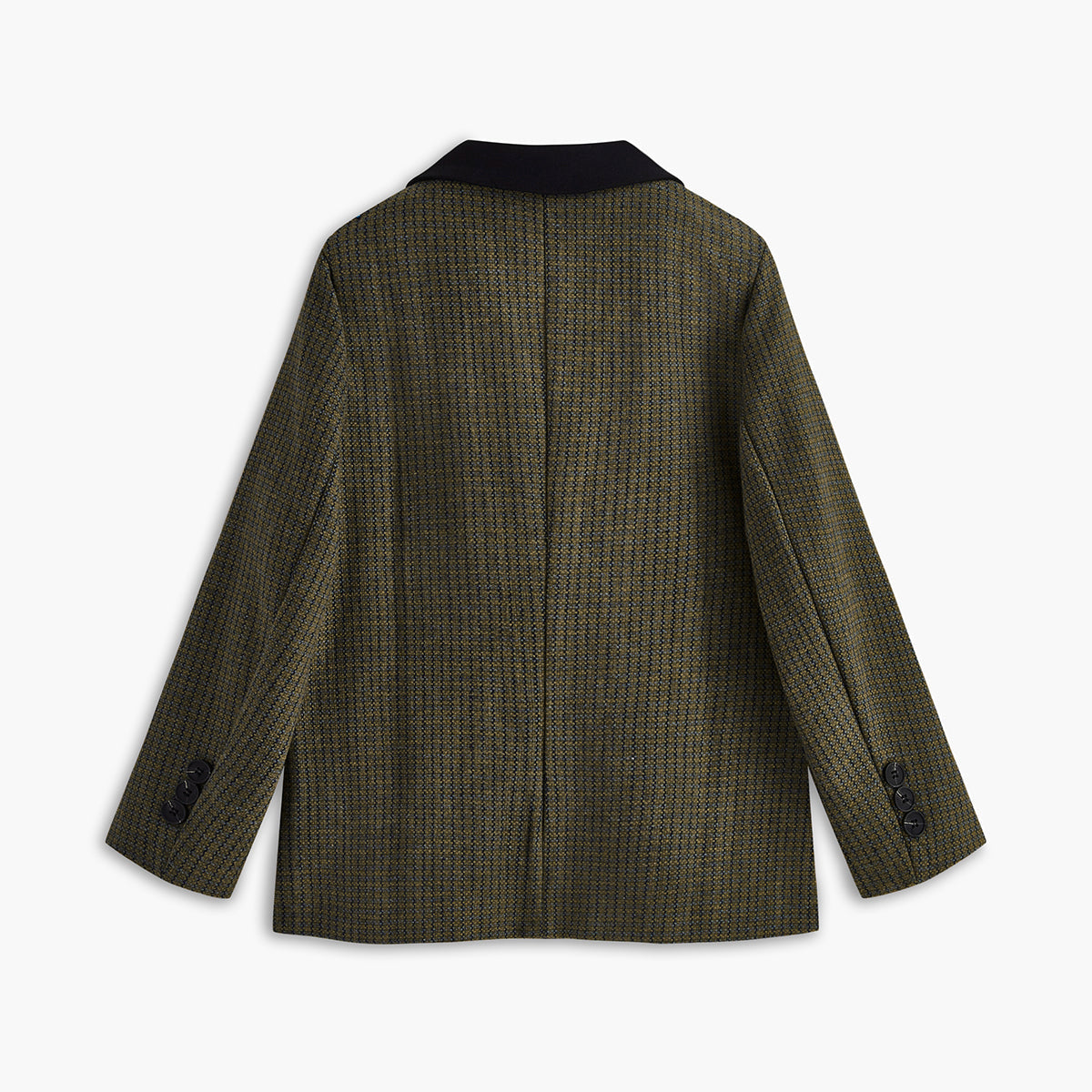 Büyük Bedenli Tweed Kareli Blazer