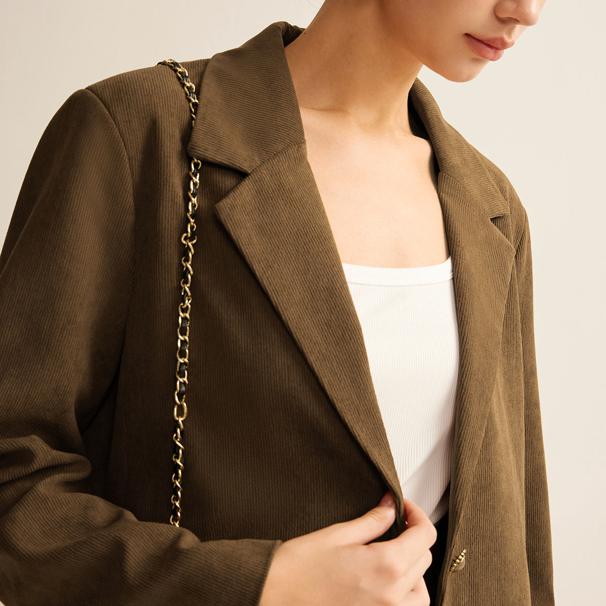 Kadife Yakalı Blazer Ceket