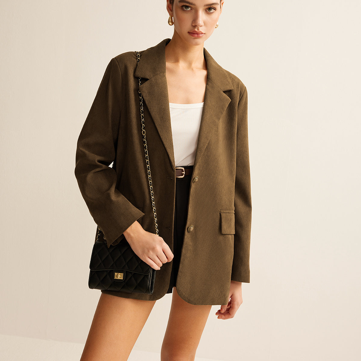 Kadife Yakalı Blazer Ceket