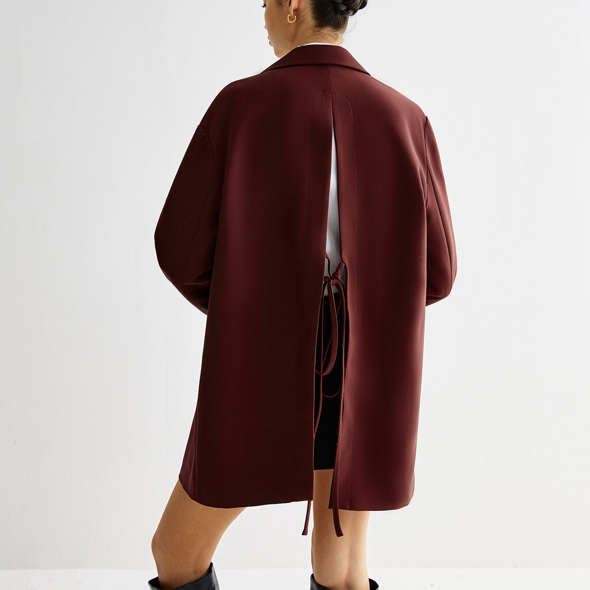 Bağcıklı Arka Detaylı Shift Blazer Ceket