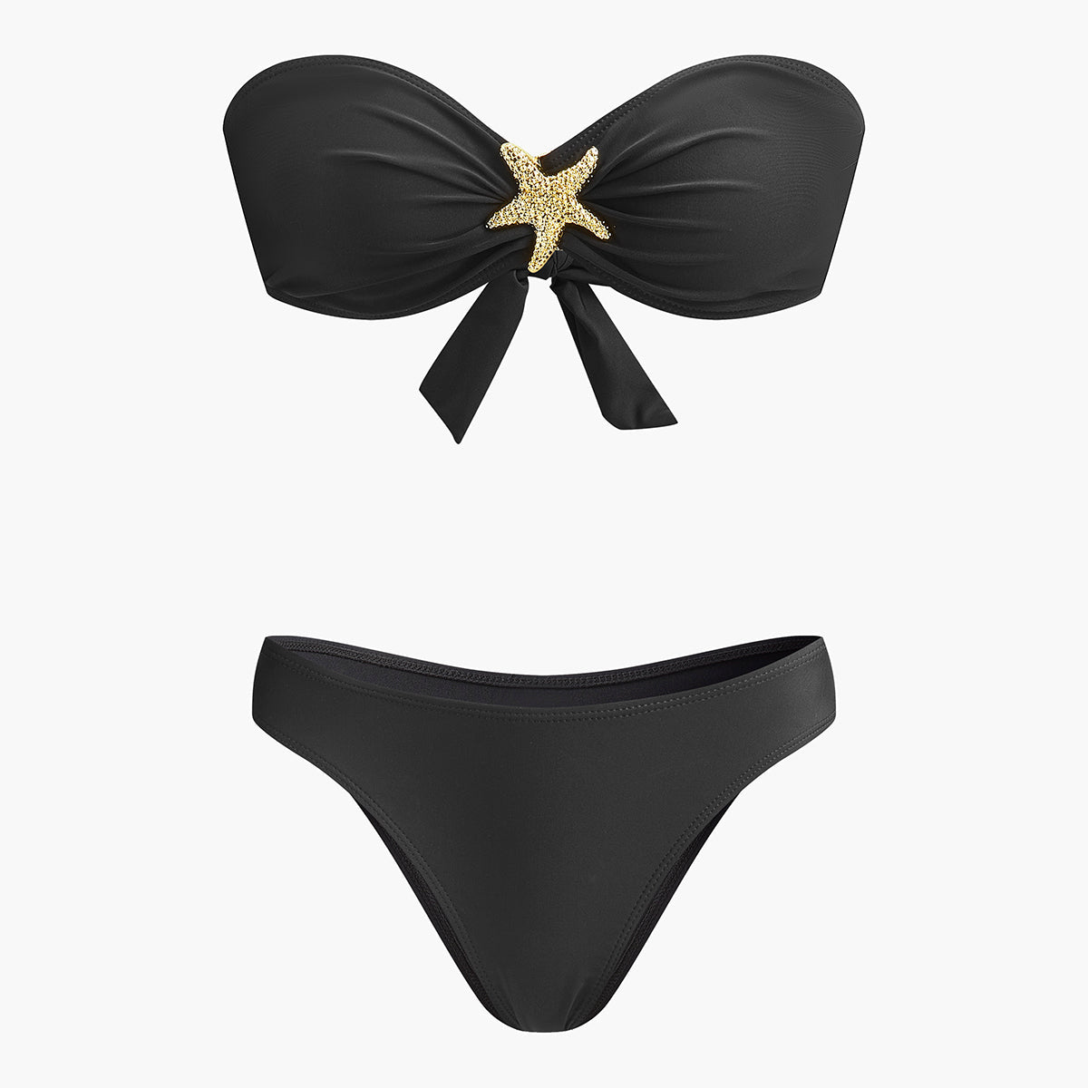 Denizyıldızı Desenli File Etekli Bandeau Bikini