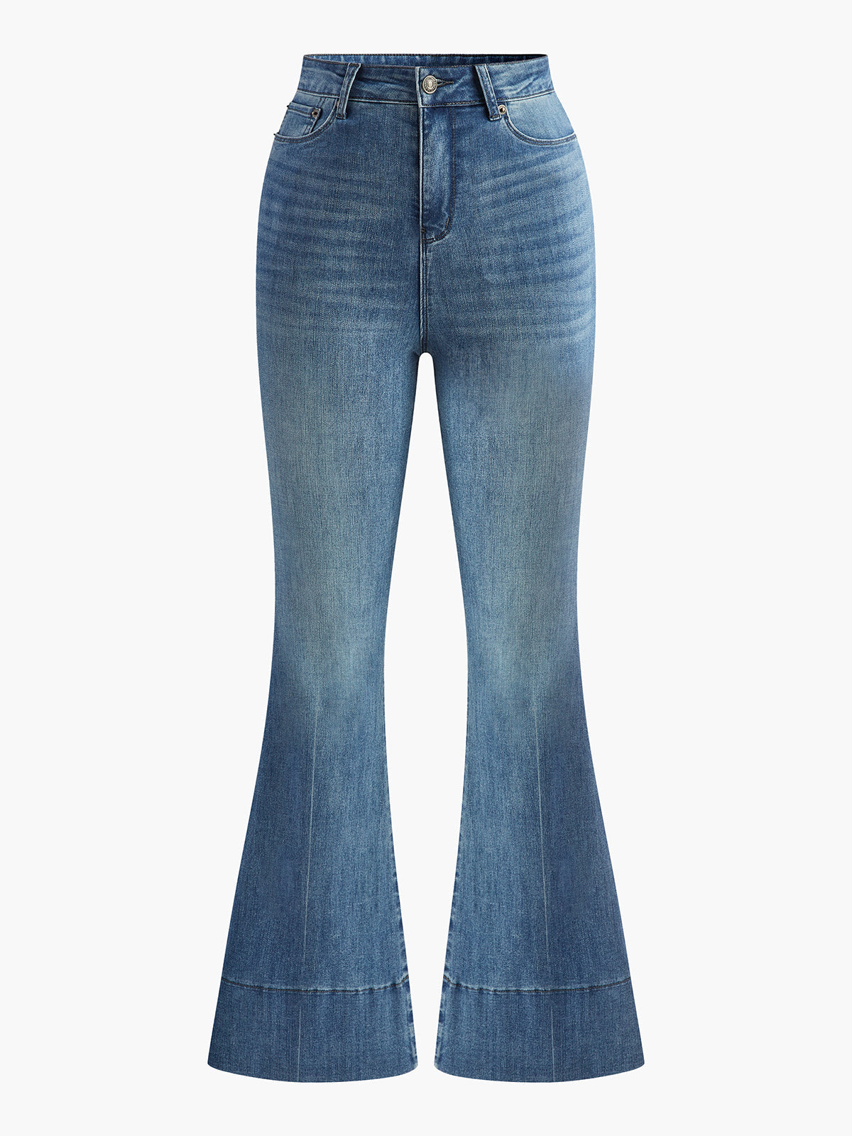 Yıkanmış İnce Dökümlü Denim Pantolon