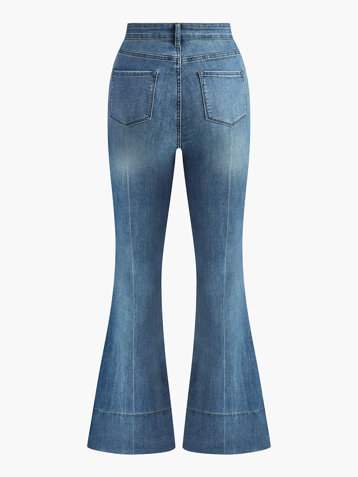 Yıkanmış İnce Dökümlü Denim Pantolon