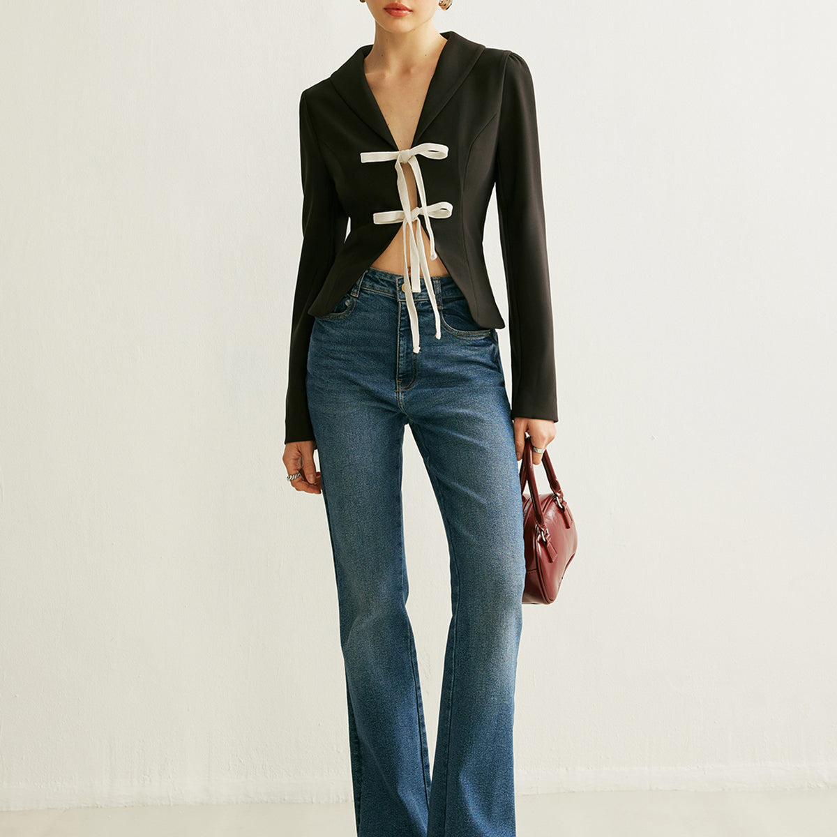V-Yaka Bağlama Ön Blazer