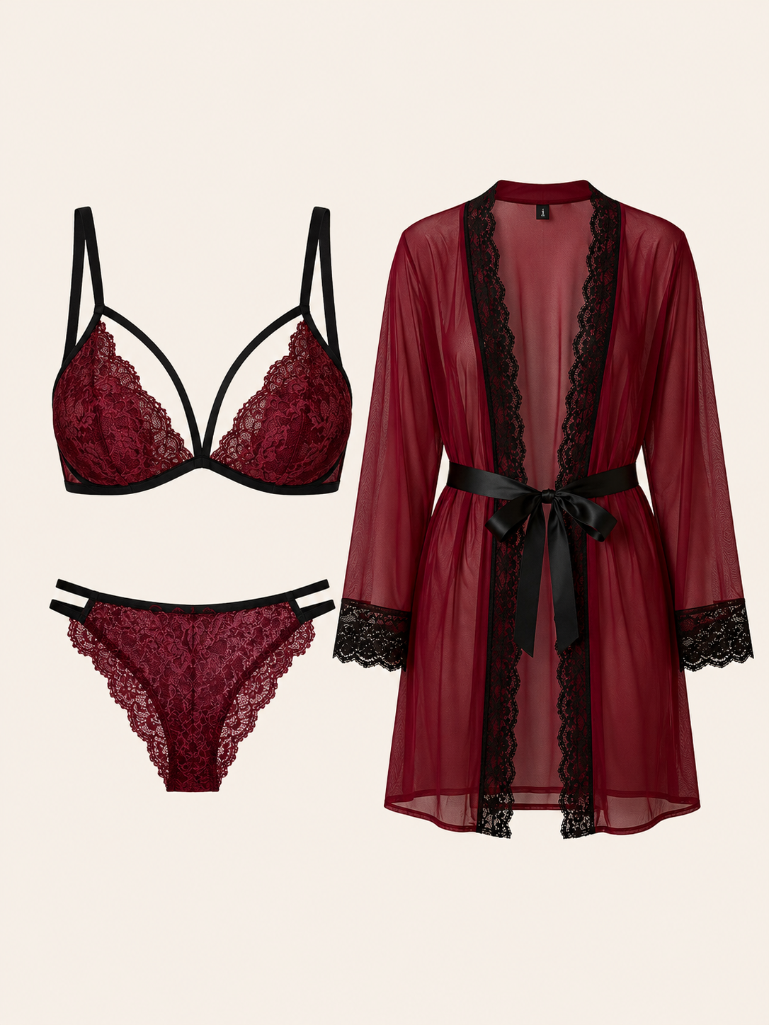 Lune Elegance Lace Robe Set