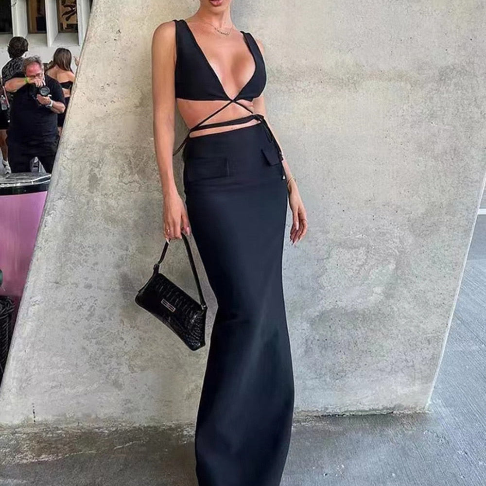 Alyia Cutout Maksi Elbise