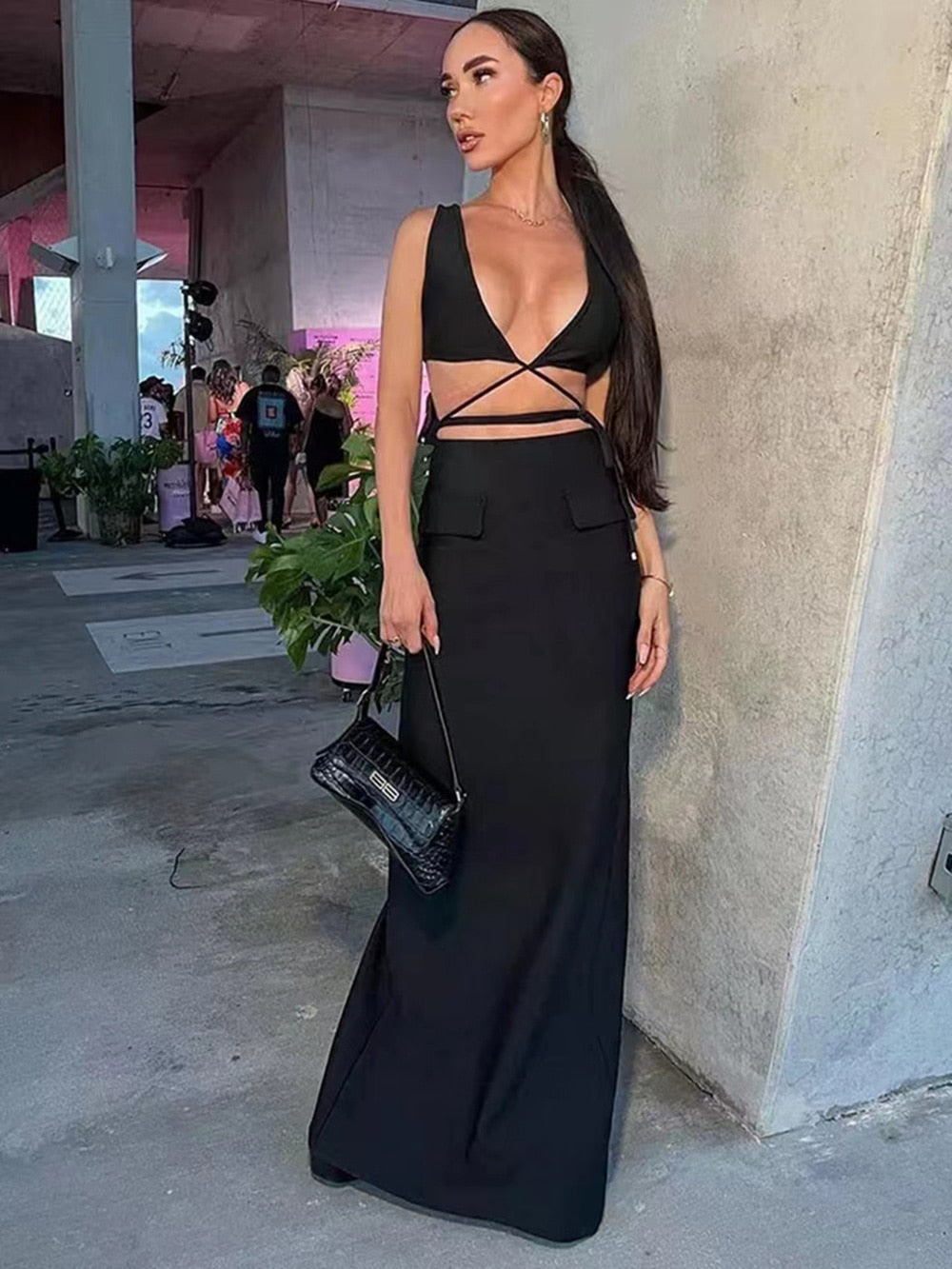 Alyia Cutout Maksi Elbise