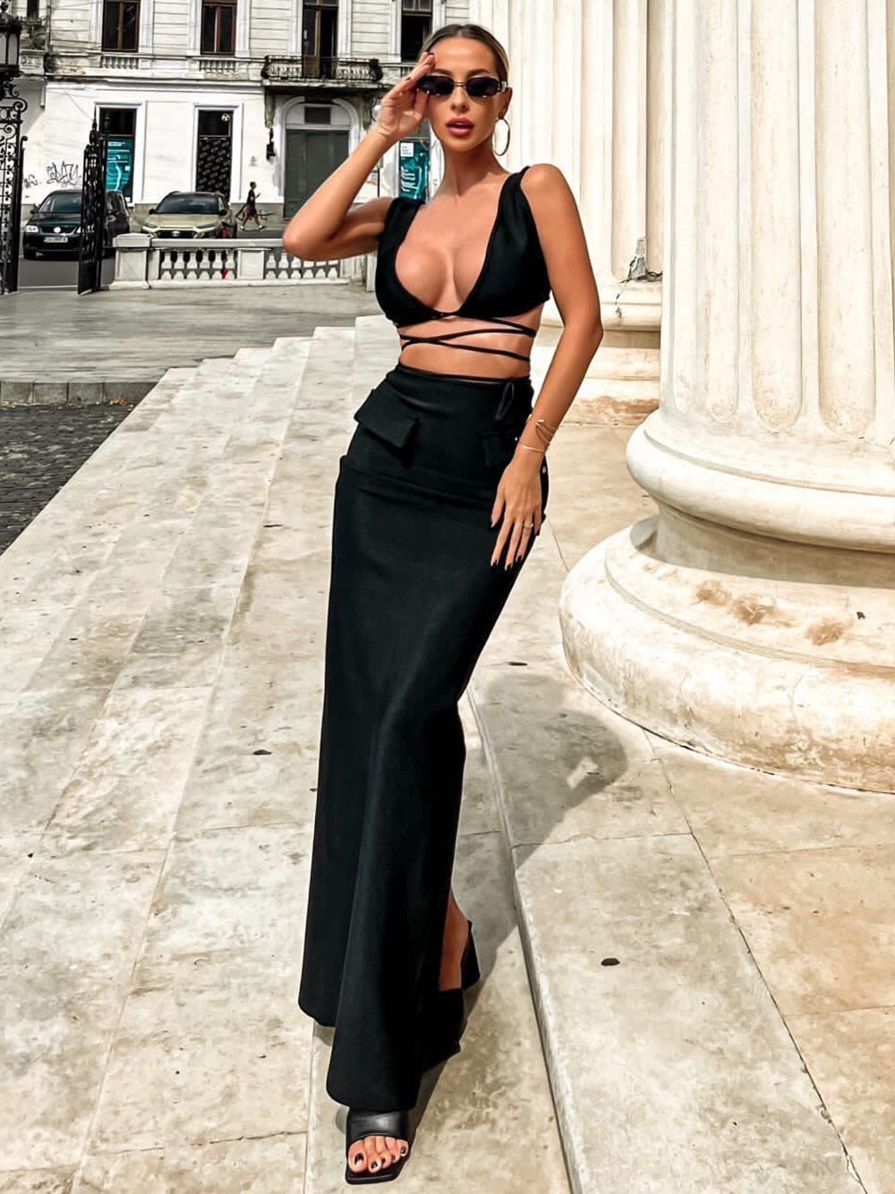 Alyia Cutout Maksi Elbise